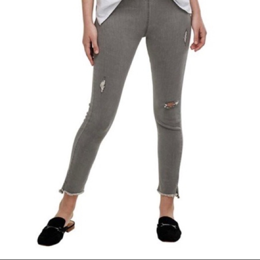Mudpie Max Distressed Gray Denim Leggings Small NWT